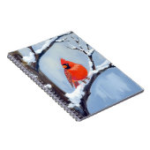 Roter Kardinal | Winter-Weihnachts-Wasserfarbenmal Notizblock (Rechte Seite)