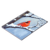 Roter Kardinal | Winter-Weihnachts-Wasserfarbenmal Notizblock (Linke Seite)