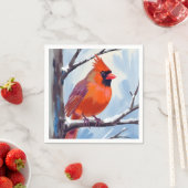 Roter Kardinal Winterfarbe Serviette (Beispiel)