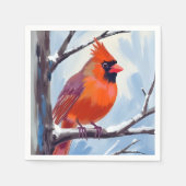 Roter Kardinal Winterfarbe Serviette (Vorderseite)