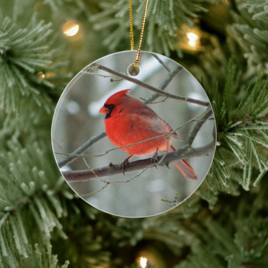 Roter Kardinal Winterschmuck Keramikornament (Baum)