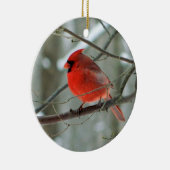 Roter Kardinal Winterschmuck Keramikornament (Rechts)