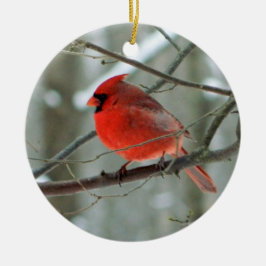 Roter Kardinal Winterschmuck Keramikornament