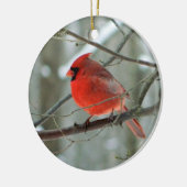 Roter Kardinal Winterschmuck Keramikornament (Links)