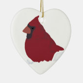 Roter Kardinal Winterschnee Keramik Ornament (Rechts)