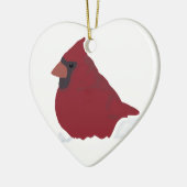Roter Kardinal Winterschnee Keramik Ornament (Links)