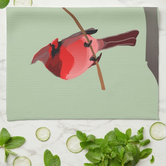 Roter Kardinal Wintervogel Handtuch (Gefaltet)