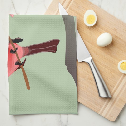 Roter Kardinal Wintervogel Handtuch (Viertel Falte)