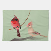 Roter Kardinal Wintervogel Handtuch (Horizontal)