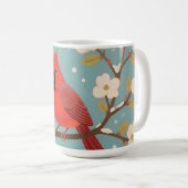 Roter Kardinal Winterzweig Kaffeetasse (VorderseiteRechts)
