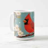 Roter Kardinal Winterzweig Kaffeetasse (Vorderseite Links)