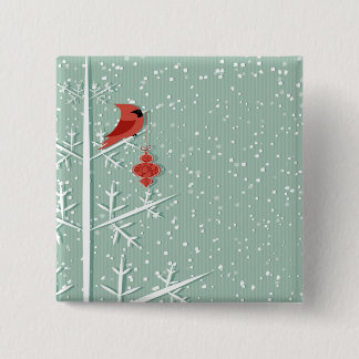 Roter Kardinals-Knopf Button