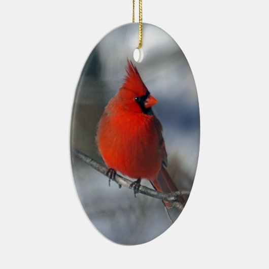 Roter Kardinals-Vogel Keramik Ornament (Rechts)