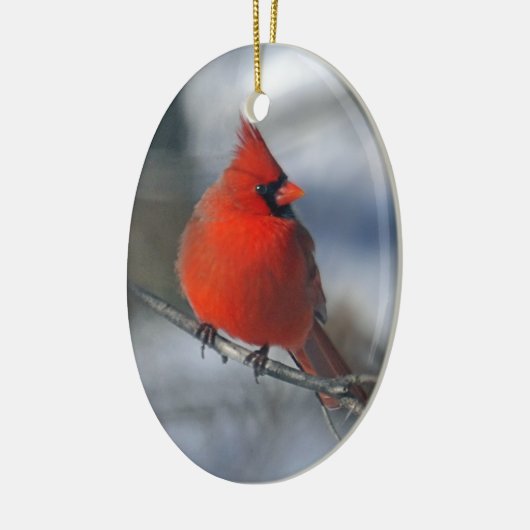 Roter Kardinals-Vogel Keramik Ornament (Links)