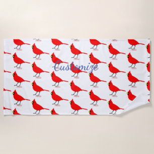 Roter Kardinals-Vogel Thunder_Cove Strandtuch