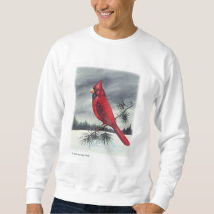 Roter Kardinals-Vogel-weiche Ränder Sweatshirt