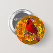 roter Kardinalsvogel Button (Vorne & Hinten)