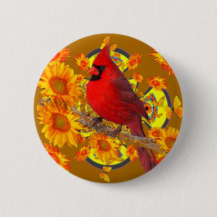 roter Kardinalsvogel Button