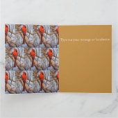 Roter Kardinalvogel auf einem Ast sitzend Karte (Innenseite)