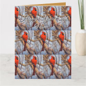 Roter Kardinalvogel auf einem Ast sitzend  Karte (Vorderseite)