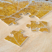 Roter Kardinalvogel in frostigen Herbstblättern Puzzle (Seite)