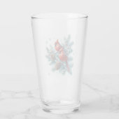 Roter Kardinalvögel und Kiefern-Weihnachts-Glas-Ta Glas (Rückseite)