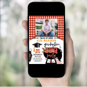 Roter Karierter Abschluss GRILLEN Party Foto Einla Einladung