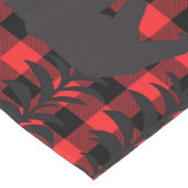 Roter Karierter Bär Silhouette Kurzer Tischläufer (Ecke)