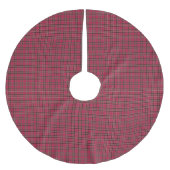 Roter Karierter Baumrock Polyester Weihnachtsbaumdecke (Vorderseite)
