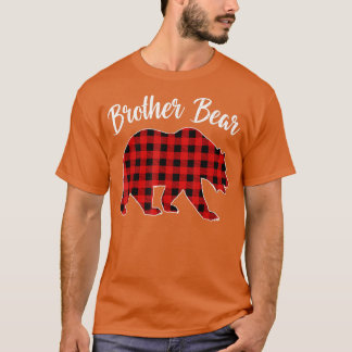 Roter Karierter Cousin Bär Matching Buffalo Famili T-Shirt