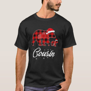 Roter Karierter Cousin Bär One Cubs Matching Buffa T-Shirt