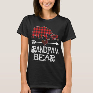 Roter Karierter Grandpaw Bär eine Cube Matching Bu T-Shirt