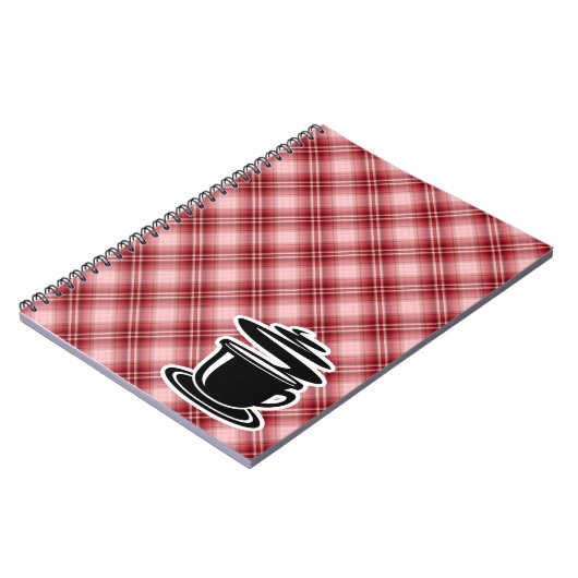 Roter karierter heißer Kaffee Notizblock (Linke Seite)