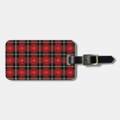 Roter karierter Hintergrund Gepäckanhänger (Vorderseite horizontal)