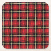 Roter karierter Hintergrund Rechteckiger Pappuntersetzer (Vorderseite)