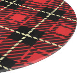 Roter karierter Hintergrund Schneidebrett (Ecke)