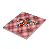 Roter karierter Hummer Fliese (Seite)