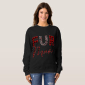 Roter karierter Mamma-Katze-Pfoten Sweatshirt (Vorne ganz)