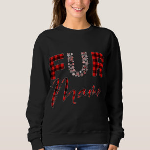 Roter karierter Mamma-Katze-Pfoten Sweatshirt