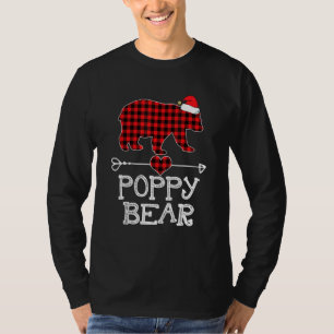 Roter Karierter Mohnbär passt Pajama-Familie T-Shirt