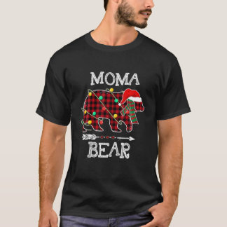 Roter Karierter Moma Bär Matching Pajama Family Bu T-Shirt