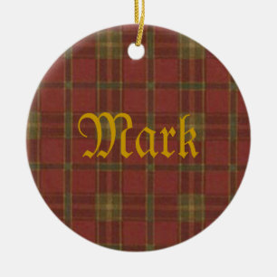 Roter Karierter Name Ornament