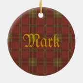 Roter Karierter Name Ornament (Hinten)