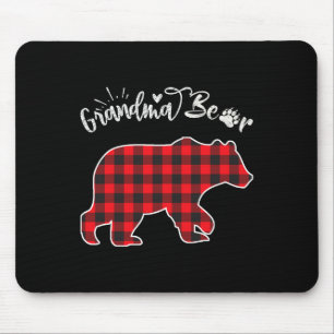 Roter Karierter Oma Bär Matching Family Christmas  Mousepad