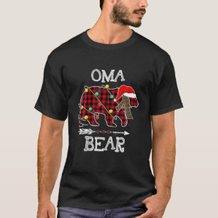 Roter Karierter Omabär Matching Pajama Family Buff T-Shirt