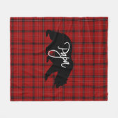 Roter Karierter Papa-Bär Fleecedecke (Vorderseite (Horizontal))