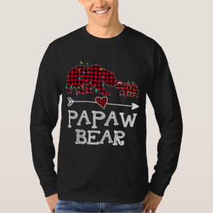 Roter Karierter Papaw Bear Buffalo Familie Papa Pa T-Shirt