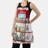 Roter Karierter Personalisierter Familienname Schürze (InSitu)