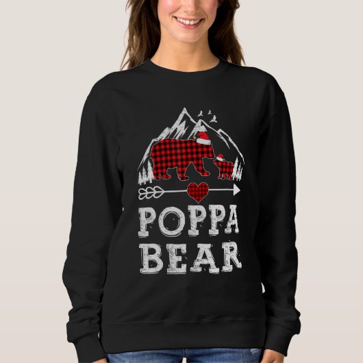 Roter Karierter Poppebär passt Pajama-Familie Sweatshirt (Vorderseite)