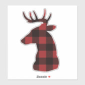 Roter Karierter Reindeer-Decal-Aufkleber Aufkleber (Blatt)